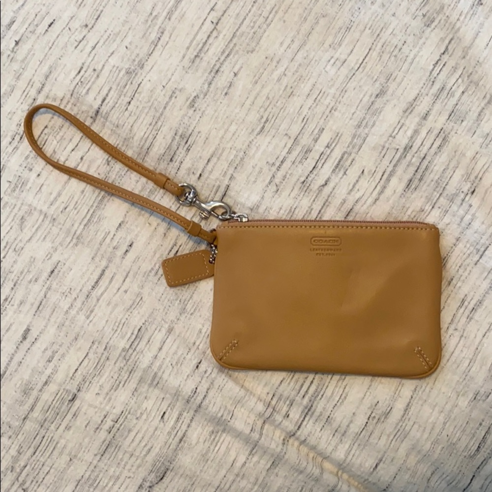 Leather coach wristlet